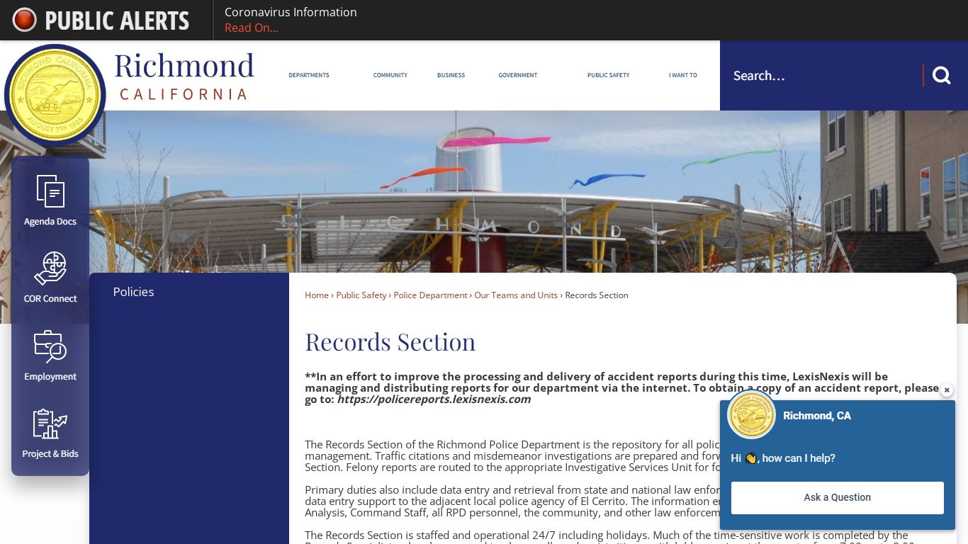 Records Section | Richmond, CA - Official Website